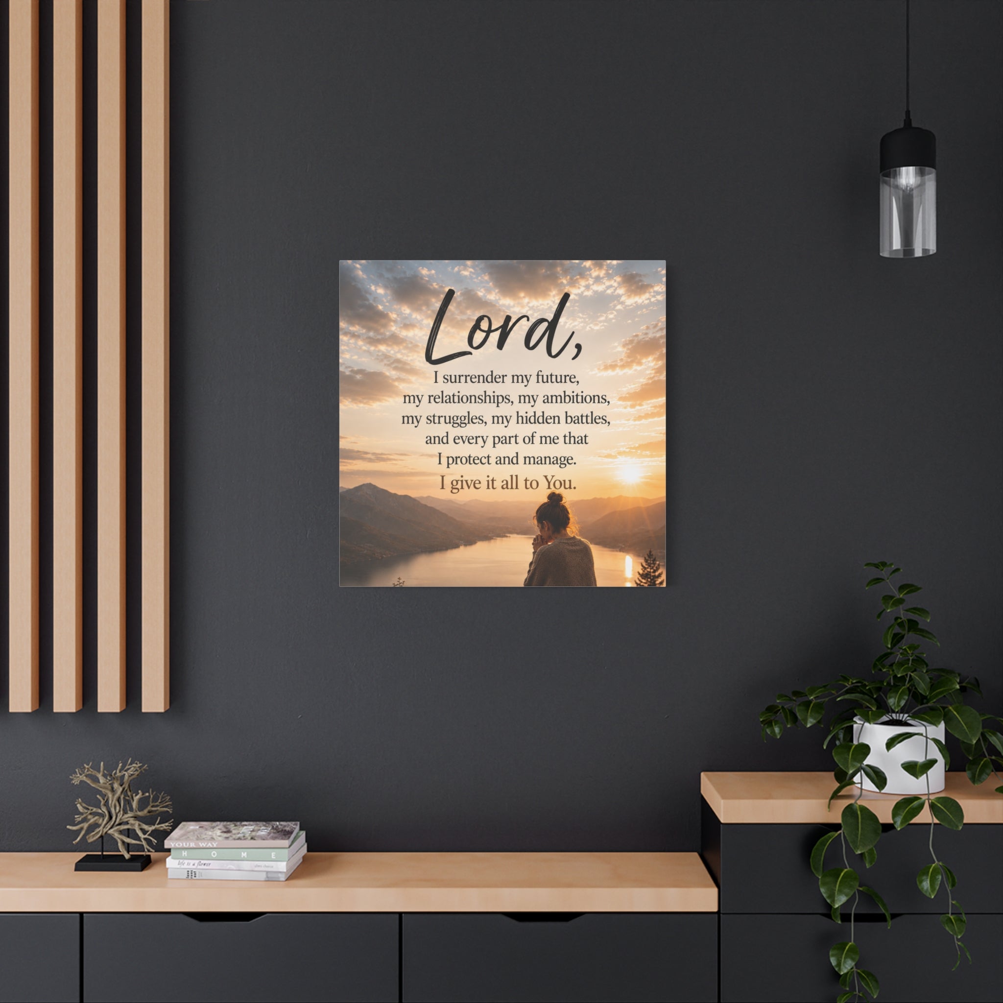 Prayer Canvas - "Lord I Give It All To You" Matte Stretched Wall Art