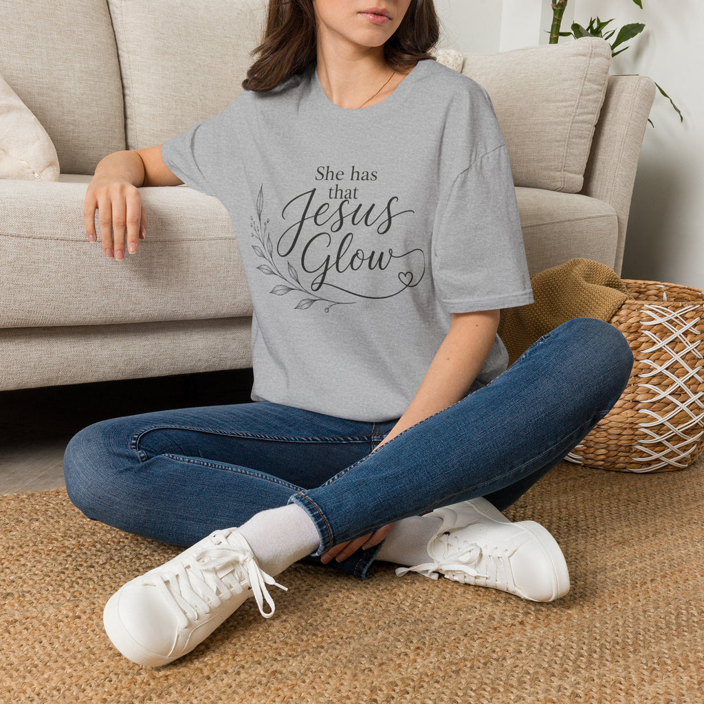 She Has That Jesus Glow T-Shirt | Christian Faith Typography
