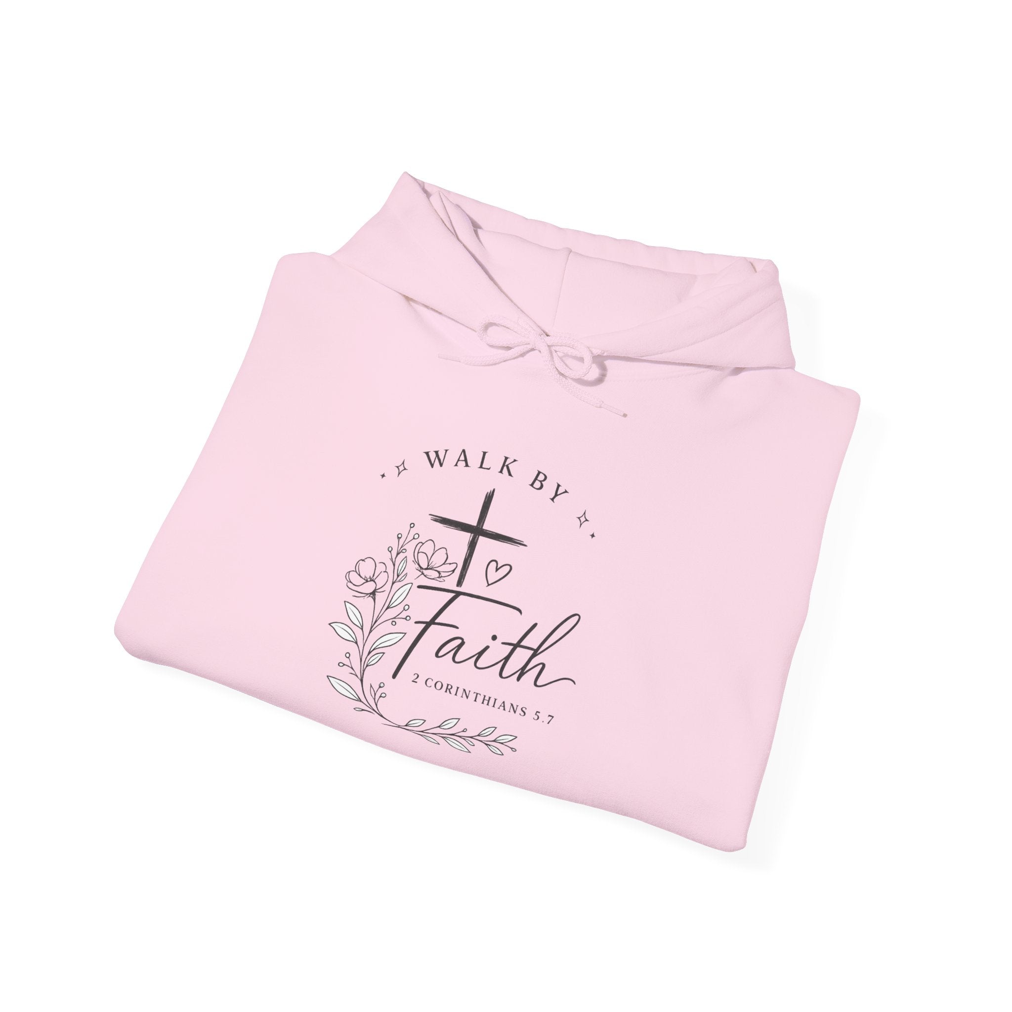 Walk By Faith Floral Cross Hoodie — Christian Faith Sweatshirt