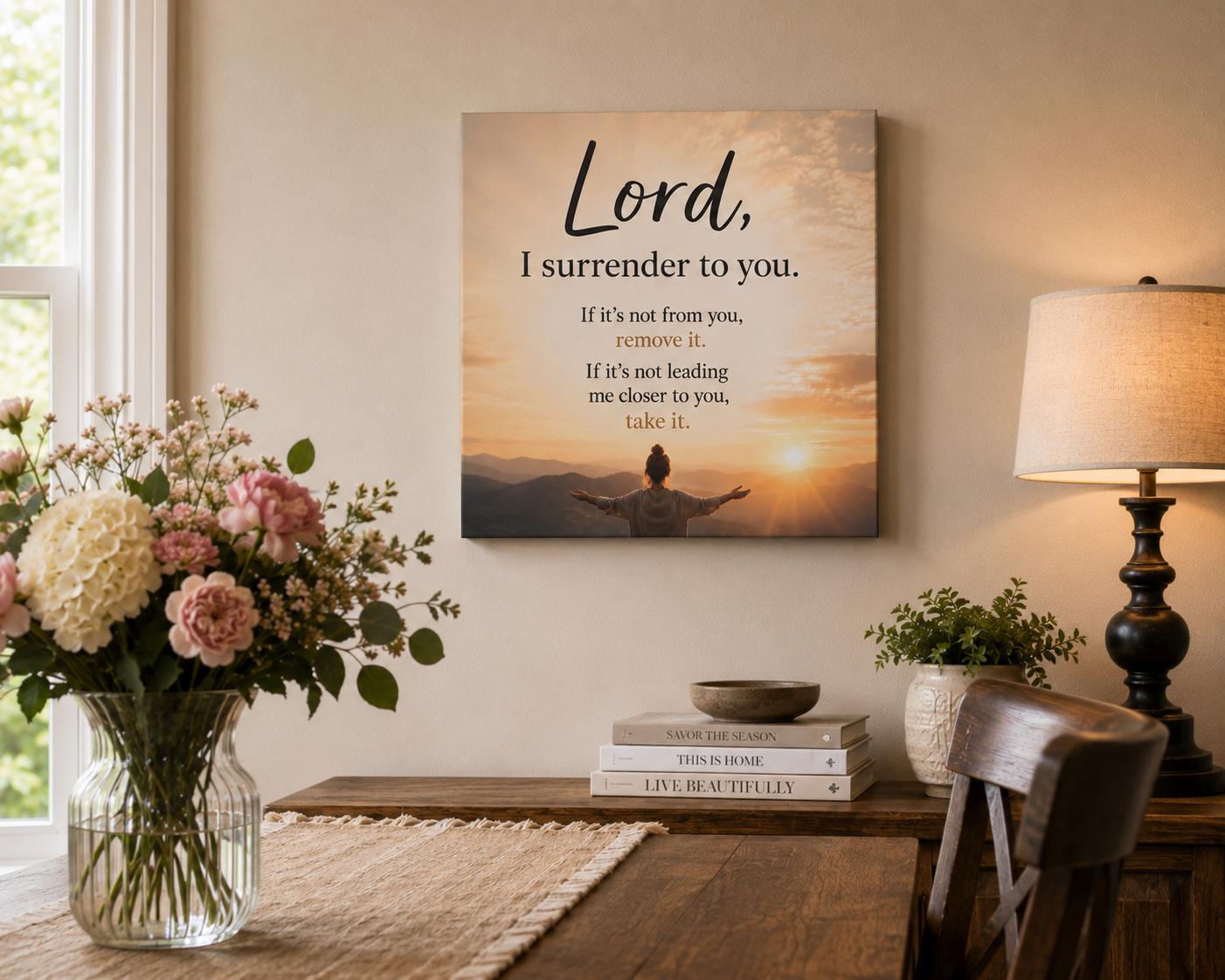 Lord I Surrender to You Prayer Canvas Matte Stretched