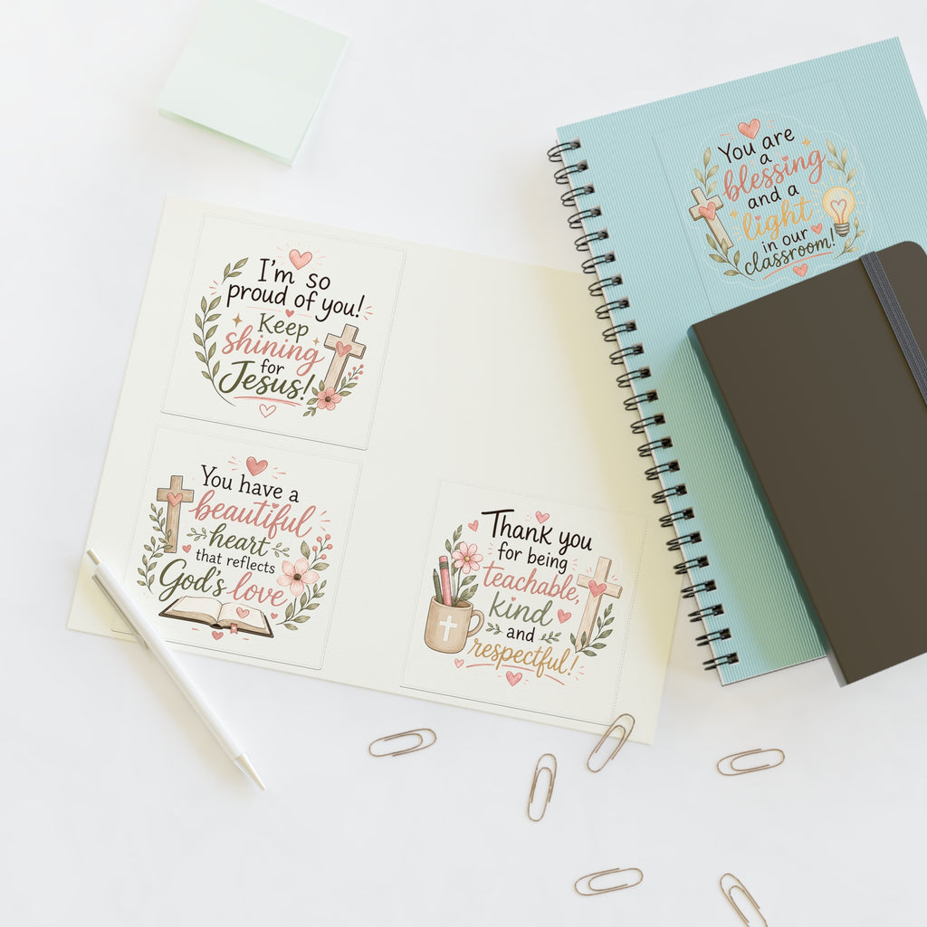 Christian Encouragement Sticker Sheets — Teacher Appreciation Pack