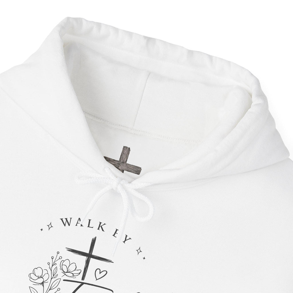 Walk By Faith Floral Cross Hoodie — Christian Faith Sweatshirt