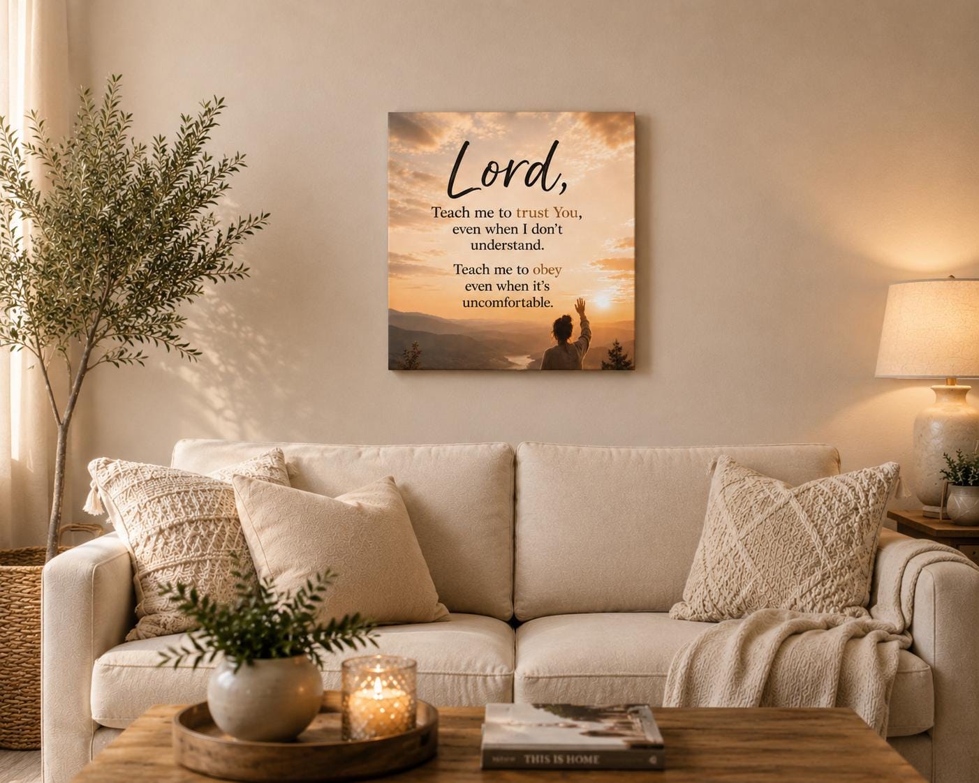 Lord Teach Me to Trust You Prayer Canvas Matte Stretched