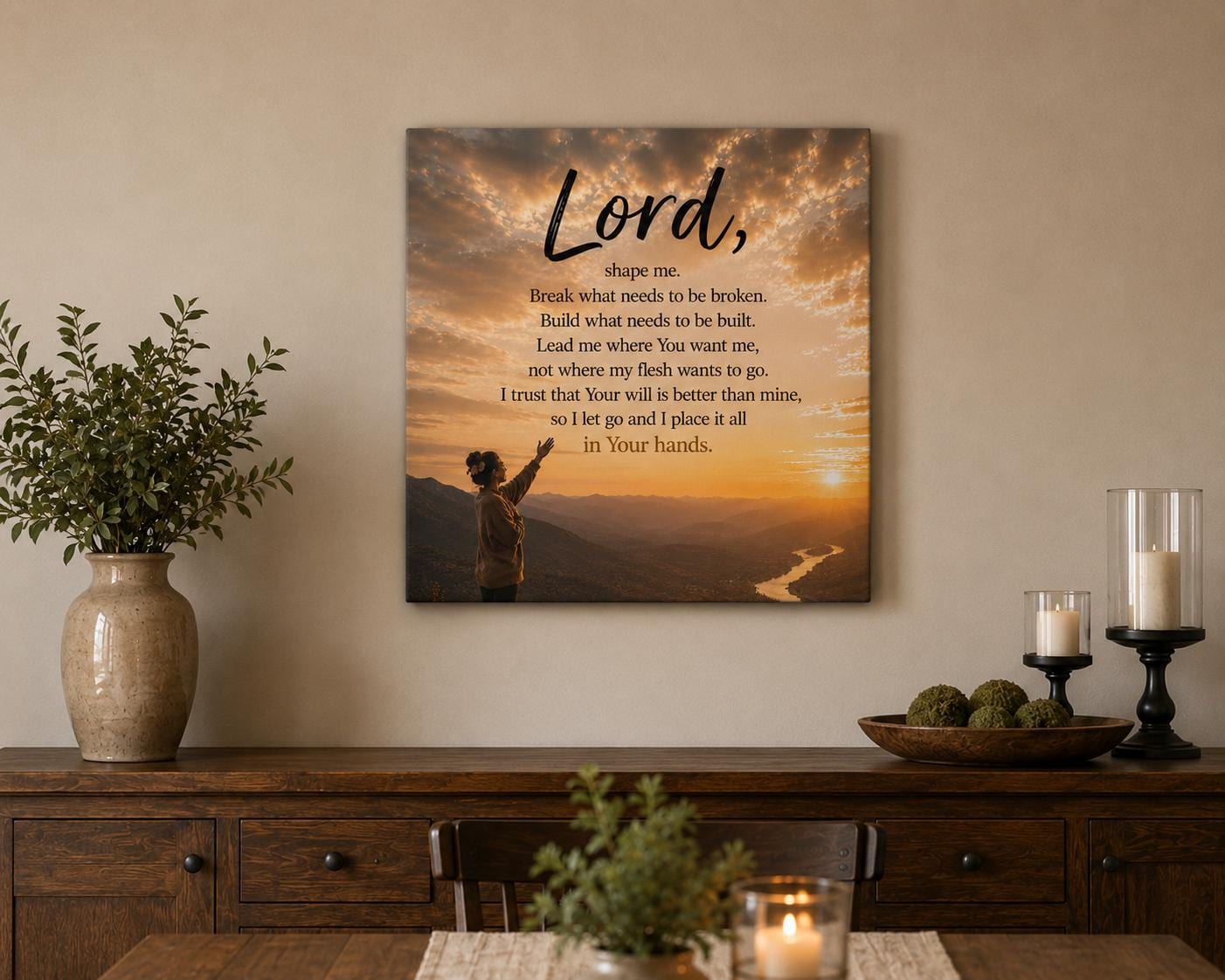 Lord Shape Me Prayer Canvas — Matte Stretched Wall Art